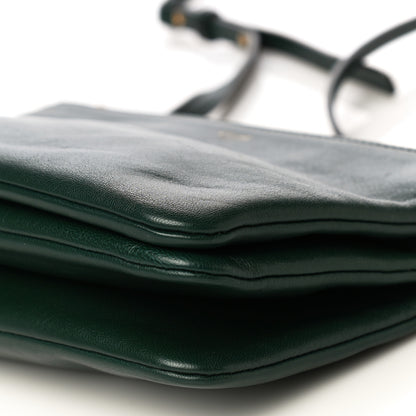 Celine Lambskin Small Trio Crossbody Bag Dark Green 10 of 16