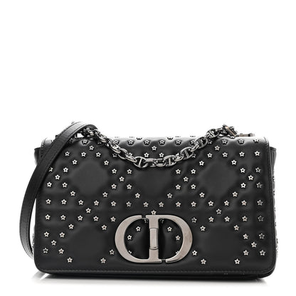 Christian Dior Calfskin Lucky Star Macrocannage Medium Caro Bag Black 1 of 10