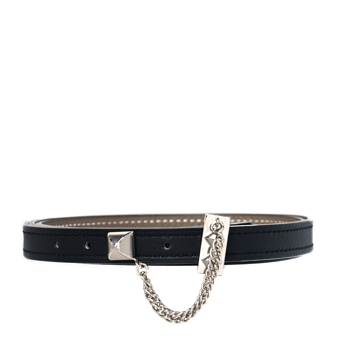 Epsom Swift Gourmette Equestre 13mm Belt 75 Black Etoupe