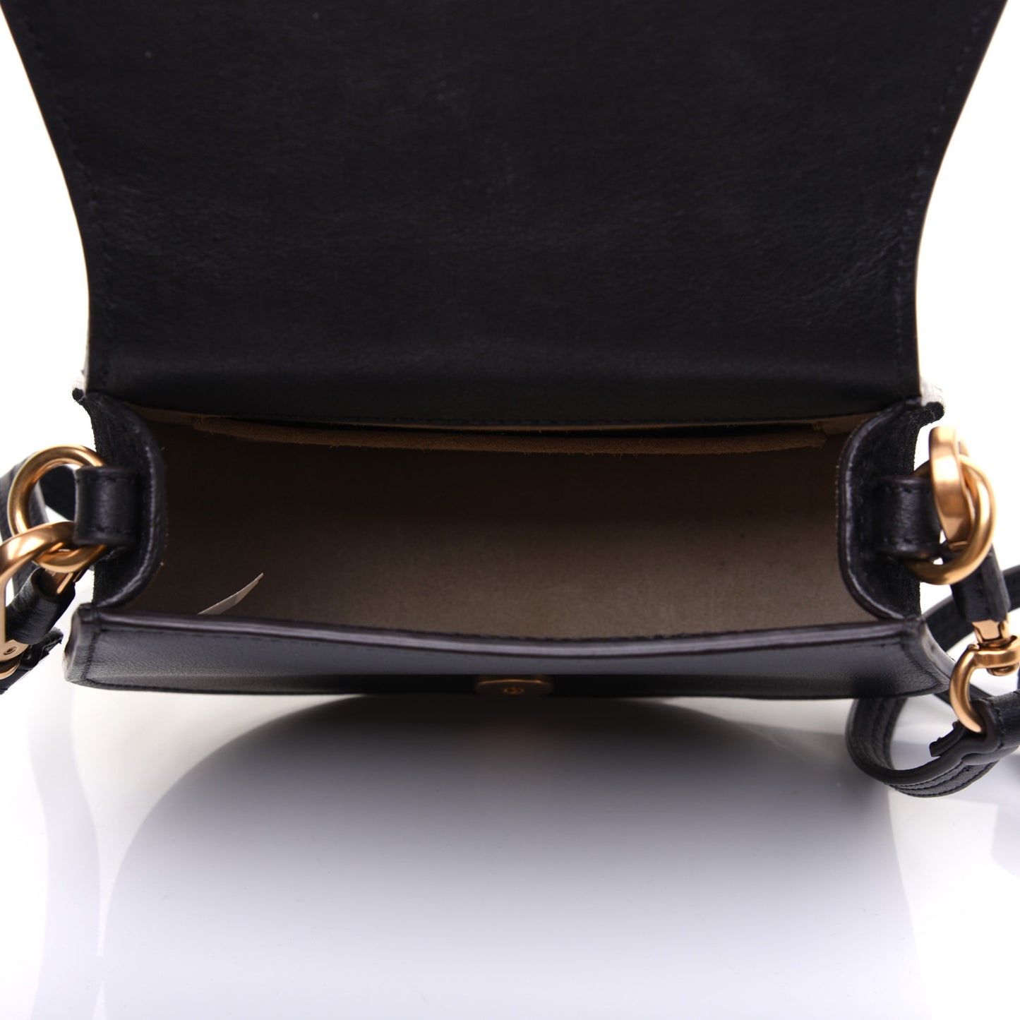 Calfskin Suede Small Nile Bracelet Bag Black