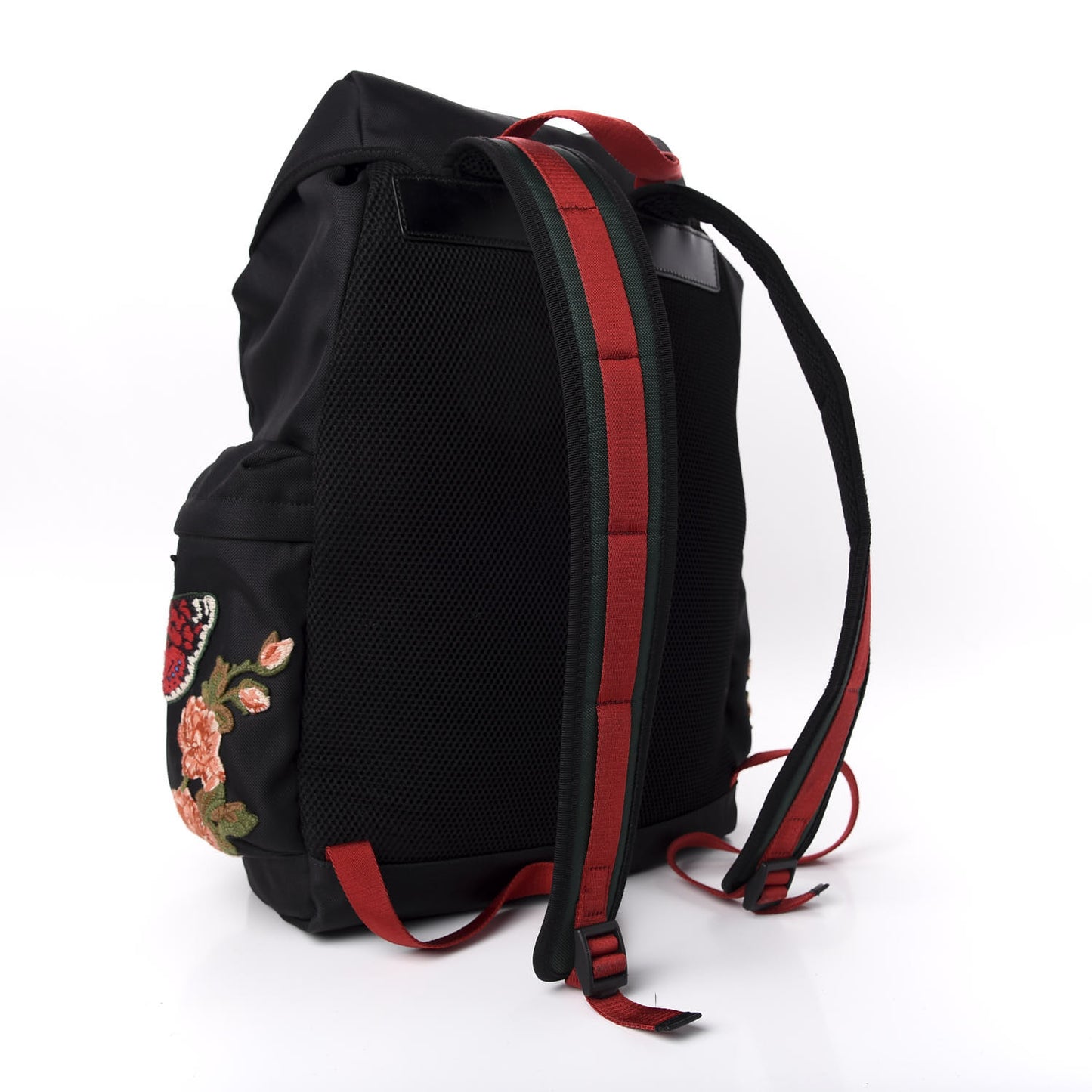 Techno Canvas Web L'Aveugle Par Amour Embroidered Double Buckle Backpack Black