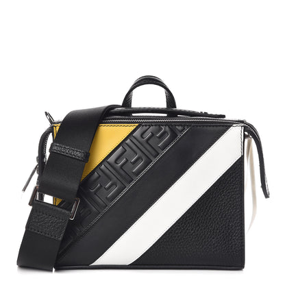Fendi Cuoio Romano FF 1974 Embossed Stripes Mini Lui Bag Black Sunflower White 1 of 8