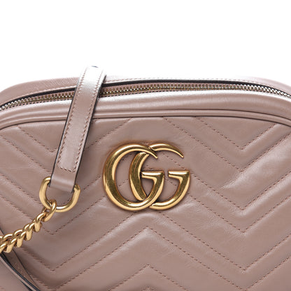 Gucci Calfskin Matelasse Small GG Marmont Chain Shoulder Bag Porcelain Rose 9 of 13