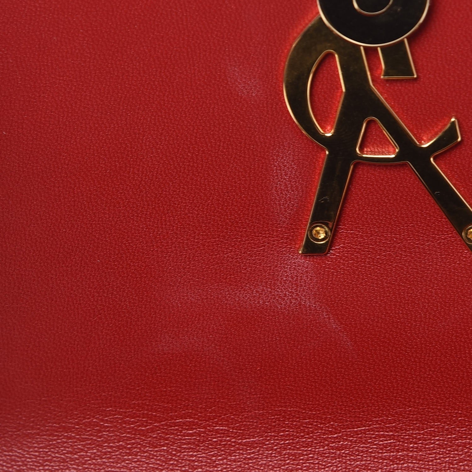 Saint Laurent Patent Matelasse Monogram Small Vicky Chain Bag Red 8 of 8