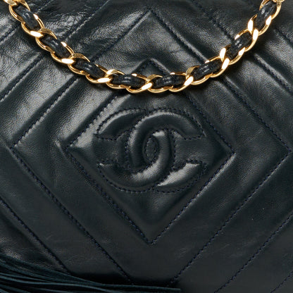 Chanel Lambskin Quilted Camera Tassel Bag Navy 10 of 12