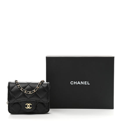 Chanel Lambskin Quilted Chain Belt Bag Black 11 of 11
