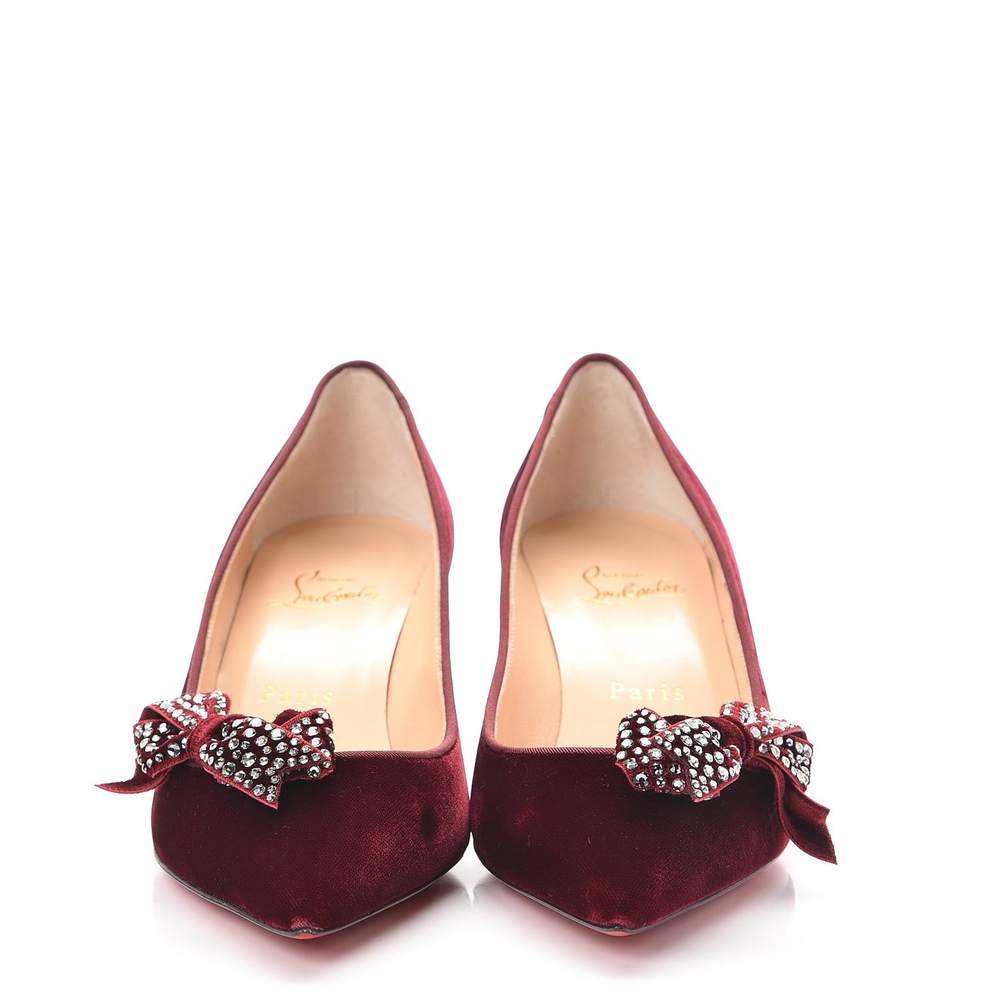 Velvet Madame Menule Bow 55 Pumps 36.5 Wine