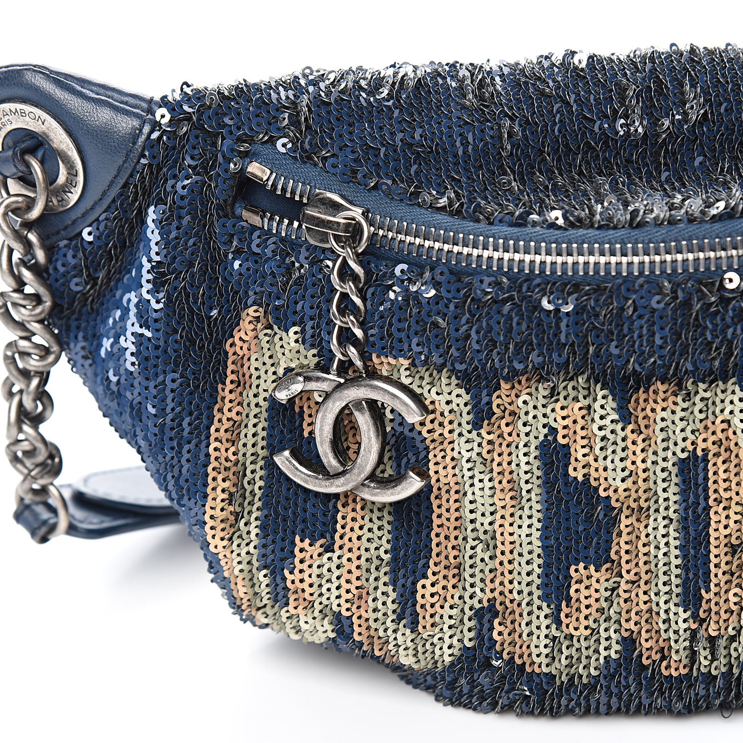 Sequin Coco Cuba Waist Bag Fanny Pack Blue Pink