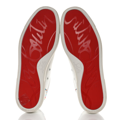 Christian Louboutin Calfskin Crystal Vieira Flat Sneakers 41 White 5 of 9