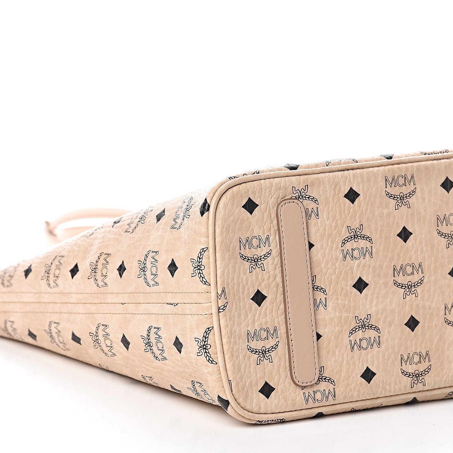 Visetos Medium Rabbit Top Zip Shopper Tote Beige