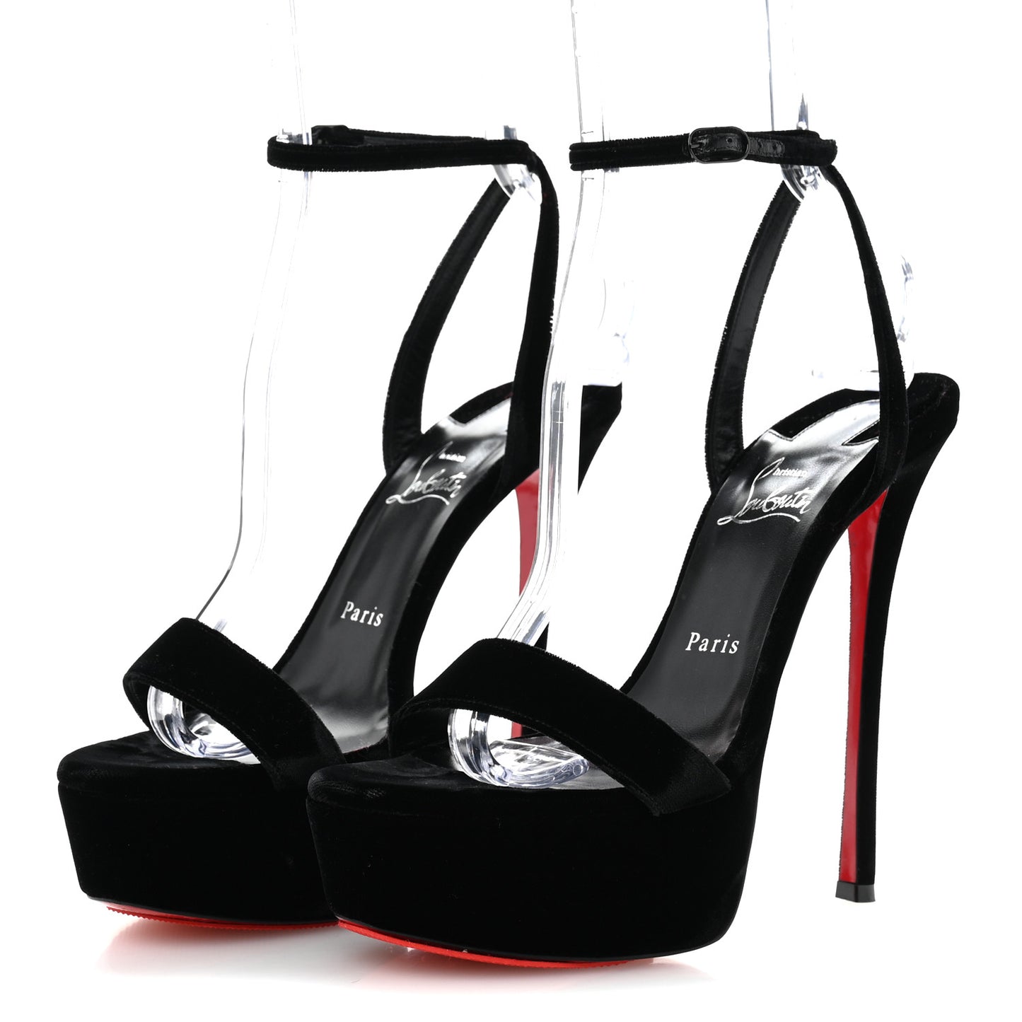Velvet Loubi Queen Alta 150 Platform Sandals 39 Black
