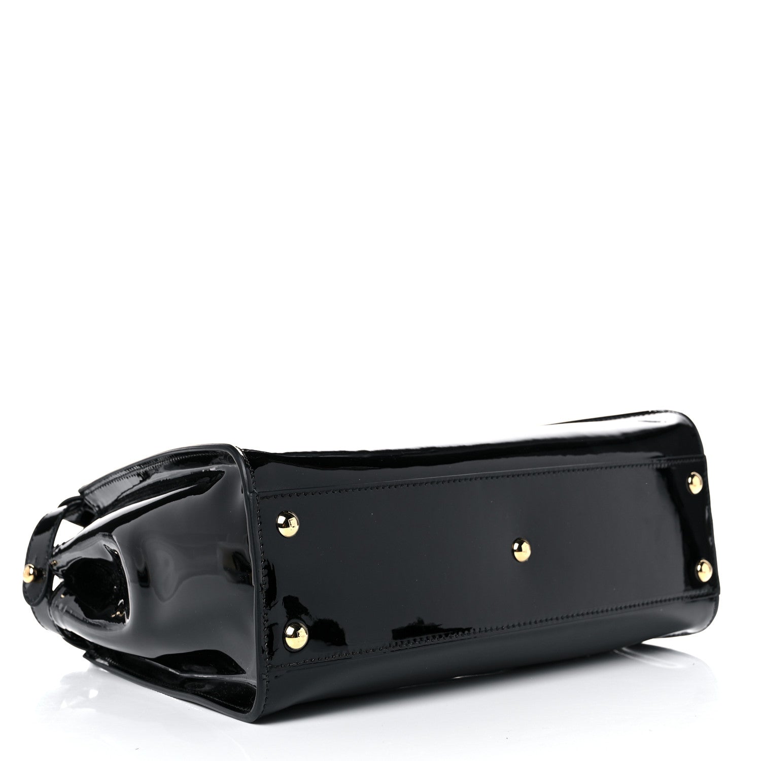 Fendi Patent Medium Peekaboo Iconic Defender Satchel Black 3 of 10