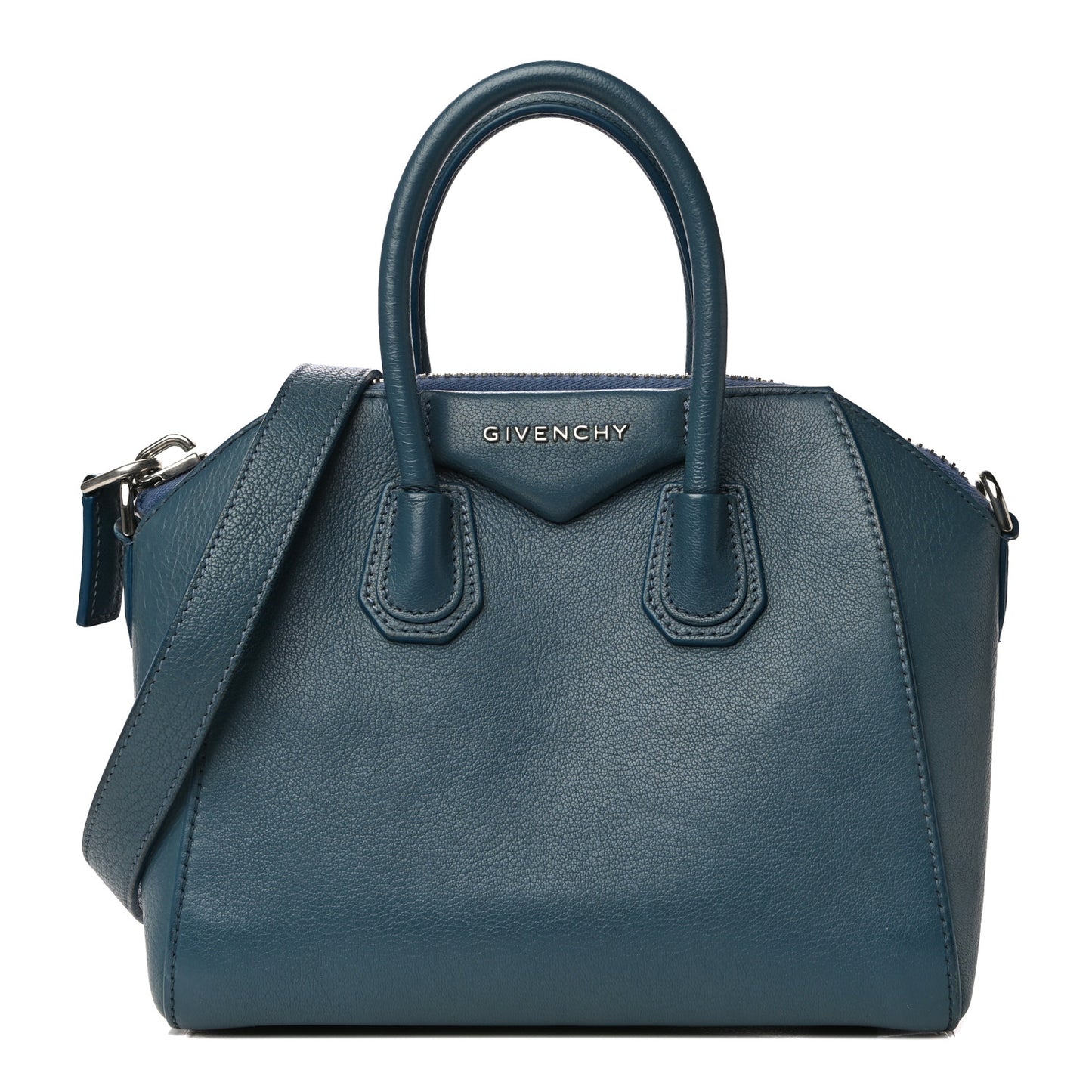 Sugar Goatskin Mini Antigona Oil Blue