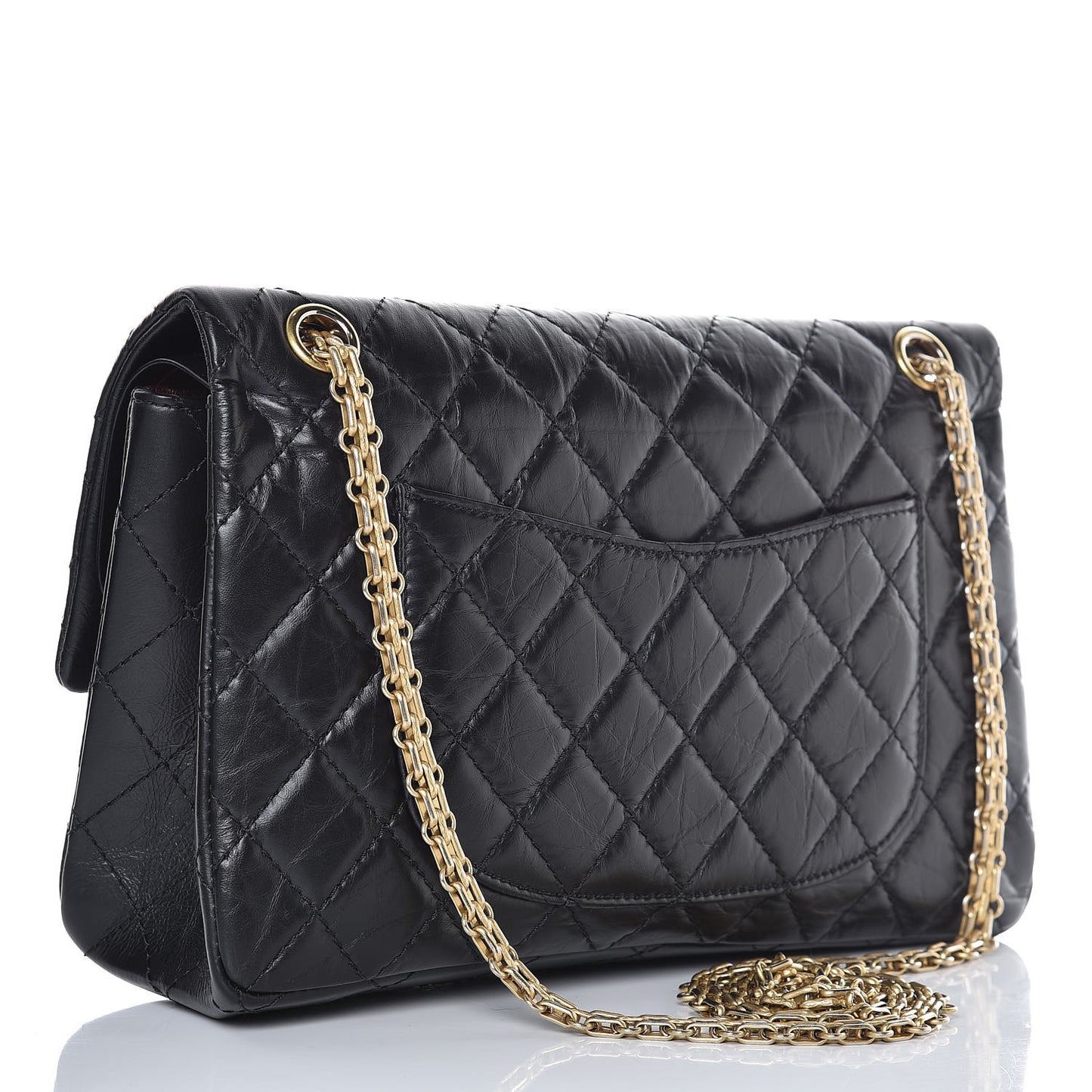 Aged Calfskin Quilted 2.55 Reissue 226 Flap Black