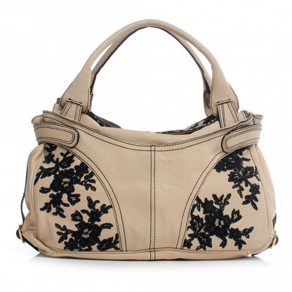 Valentino Garavani Leather Urban Lace Satchel Creme 1 of 6