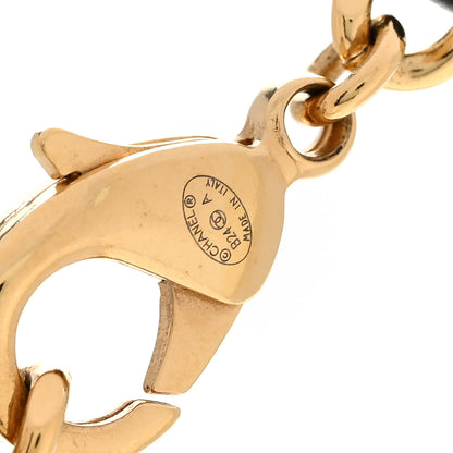 Chanel Metal Lambskin Glass Pearl Strass Heart Choker Gold Black 5 of 7
