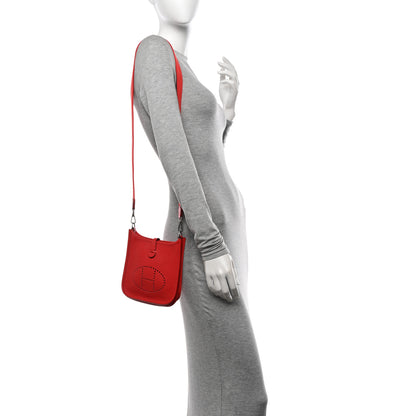 Hermes Taurillon Clemence Evelyne TPM Rouge Casaque 2 of 12