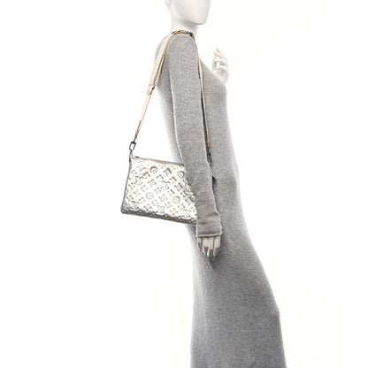 Louis Vuitton Metallic Lambskin Embossed Monogram Coussin PM Silver 2 of 10