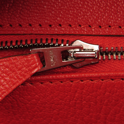 Hermes Taurillon Clemence Swift Tri-Color Birkin 35 Sanguine Gris Tourterelle Moutarde 16 of 23