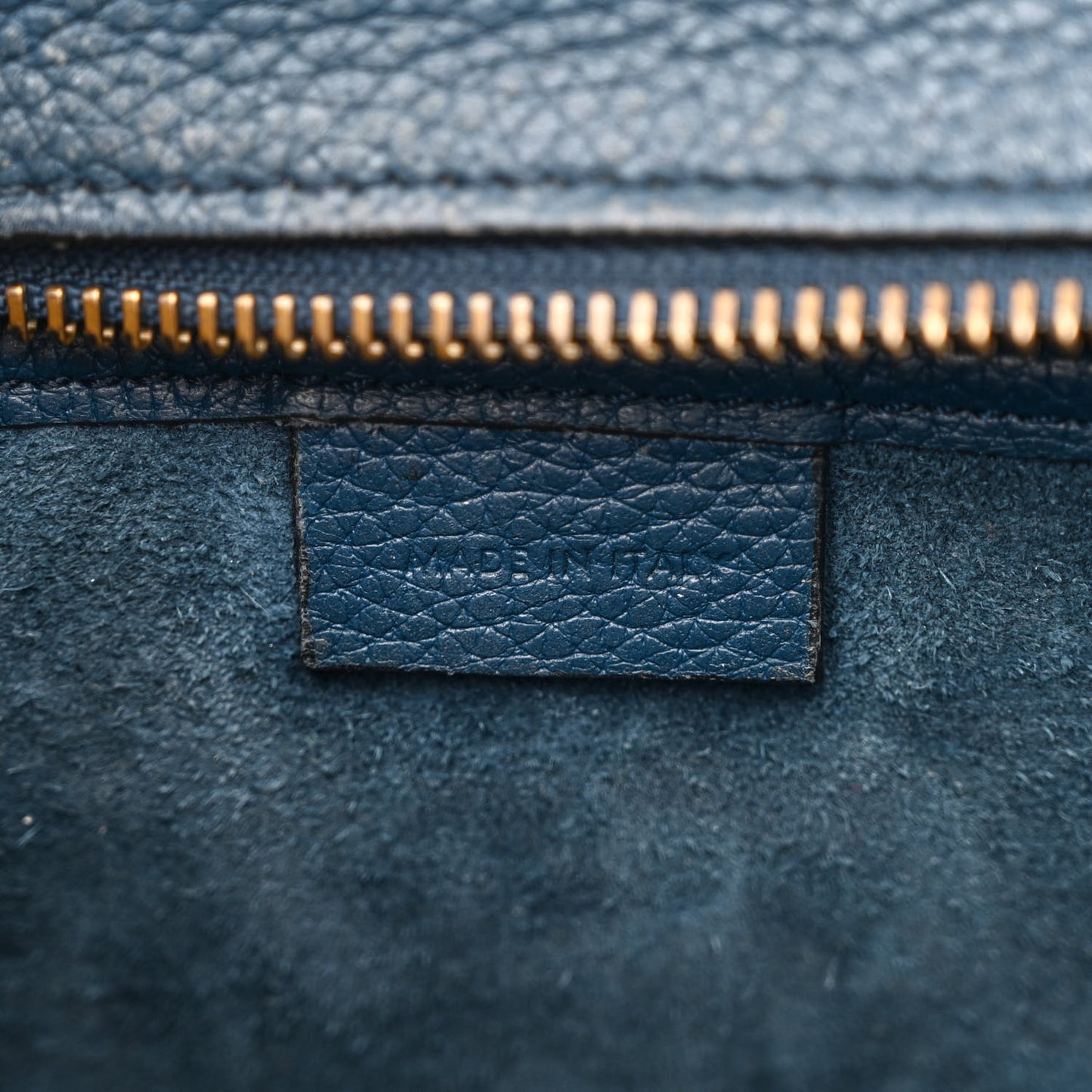 Baby Drummed Calfskin Nano Luggage Blue