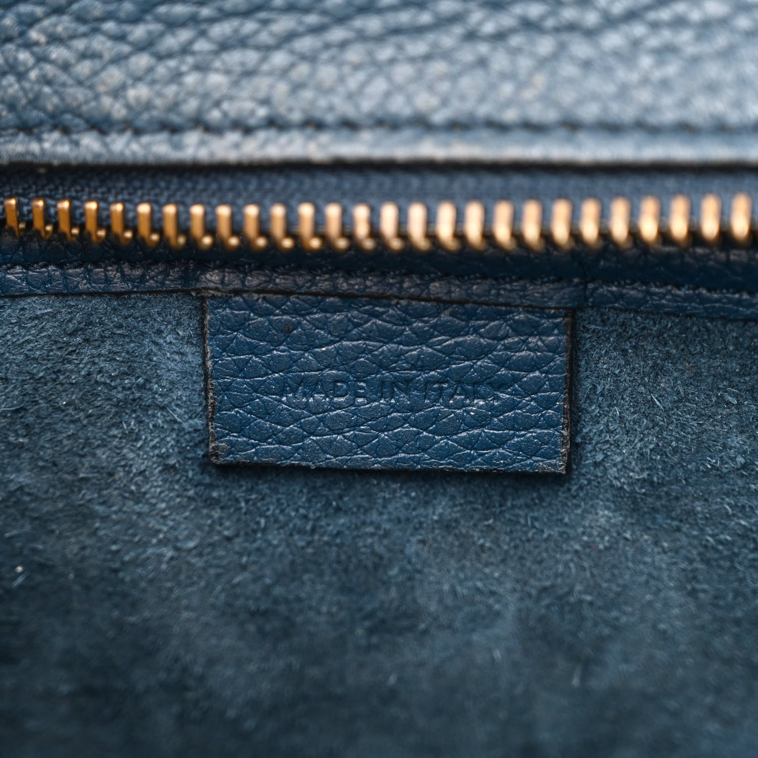 Celine Baby Drummed Calfskin Nano Luggage Blue 6 of 15