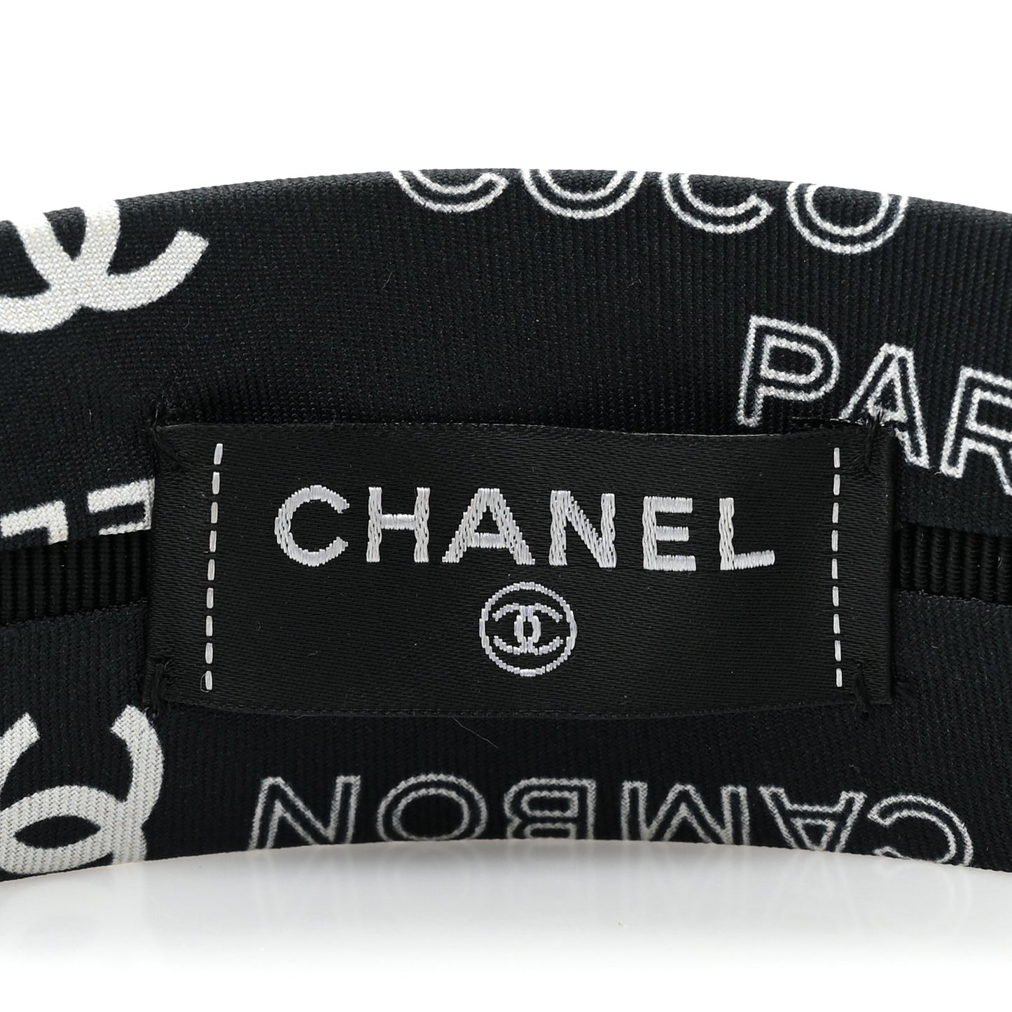 Grosgrain CC Headband Black White