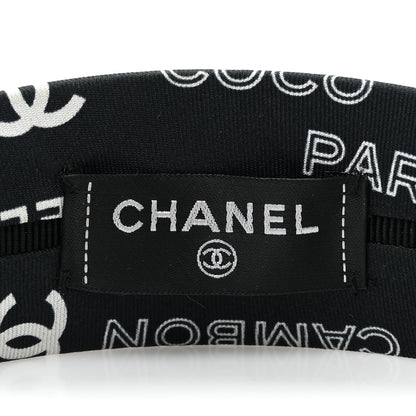 Chanel Grosgrain CC Headband Black White 5 of 5