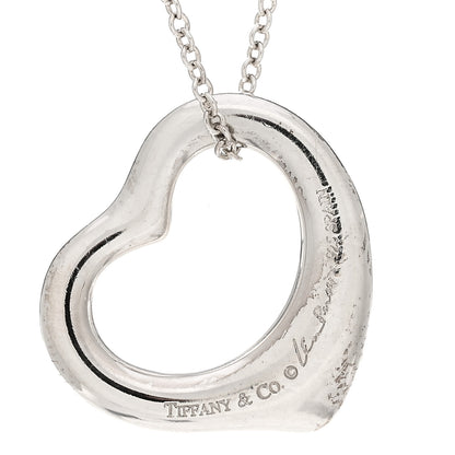 Tiffany Sterling Silver 16mm Elsa Peretti Open Heart Pendant Necklace 4 of 4