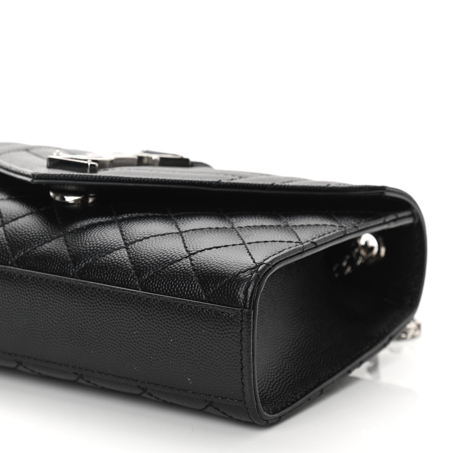 Saint Laurent Grain De Poudre Tri-Quilt Small College Monogram Satchel Black 9 of 10