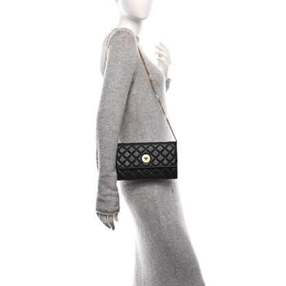 Versace Lambskin Quilted Medusa Wallet On Chain Crossbody Black 2 of 9