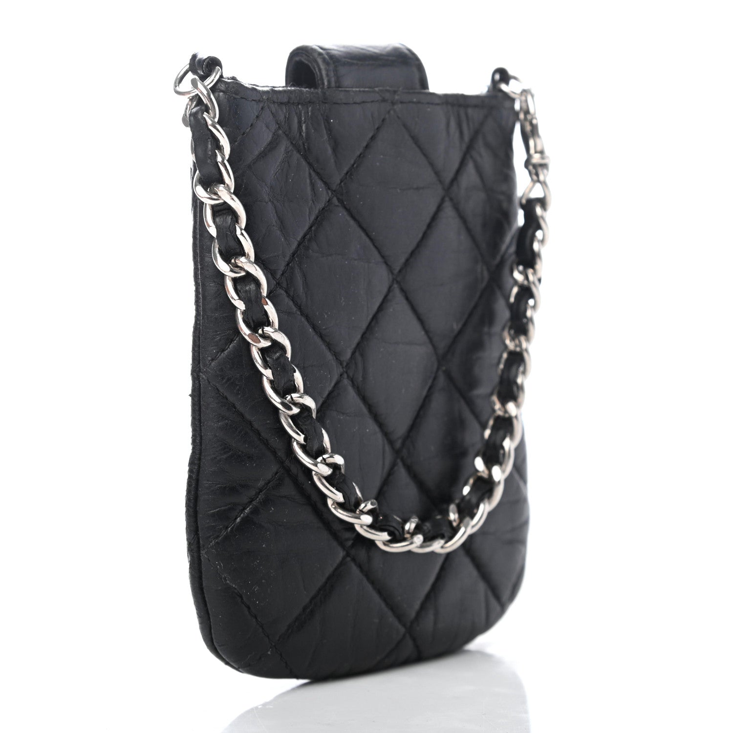 Chanel Lambskin Quilted Phone Case Black 2 of 4