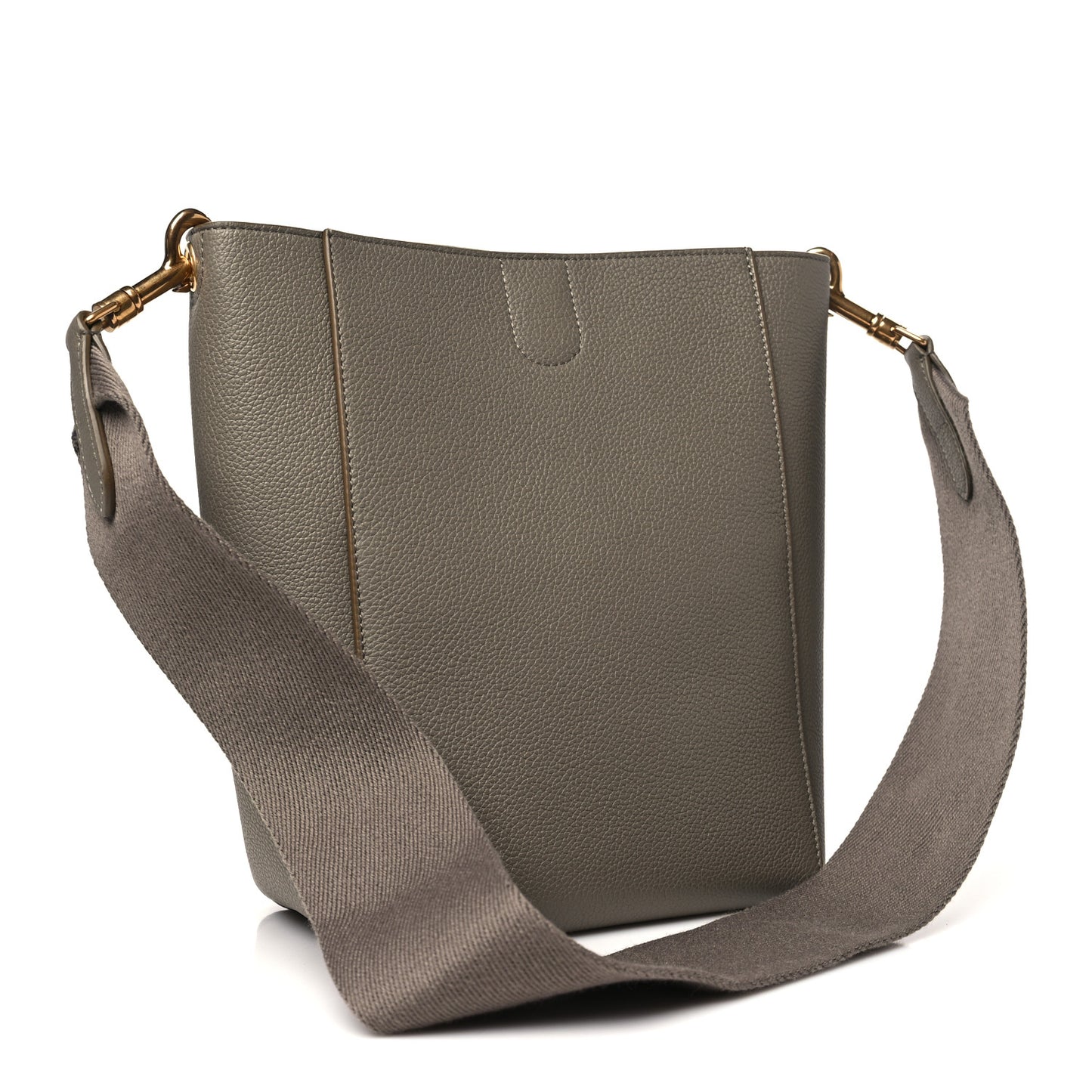 Soft Grained Calfskin Small Sangle Bucket Bag Taupe