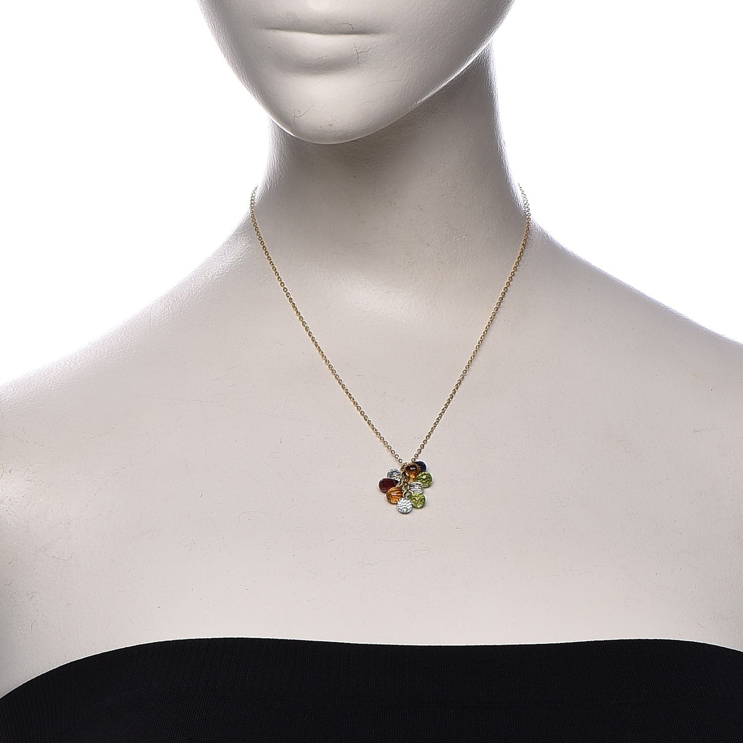18K Yellow Gold Briolette Cluster Pendant
