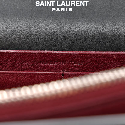 Saint Laurent Calfskin Lizard Embossed Monogram Cassandra Chain Wallet Black 7 of 13