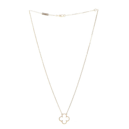 Van Cleef & Arpels 18K Yellow Gold Mother of Pearl Vintage Alhambra Pendant Necklace 3 of 8