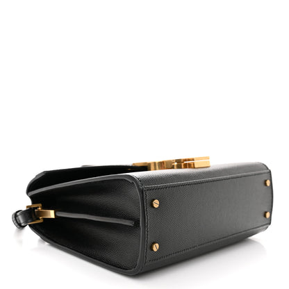 Saint Laurent Grain de Poudre Mini Classic Monogram Cassandra Top Handle Black 4 of 10