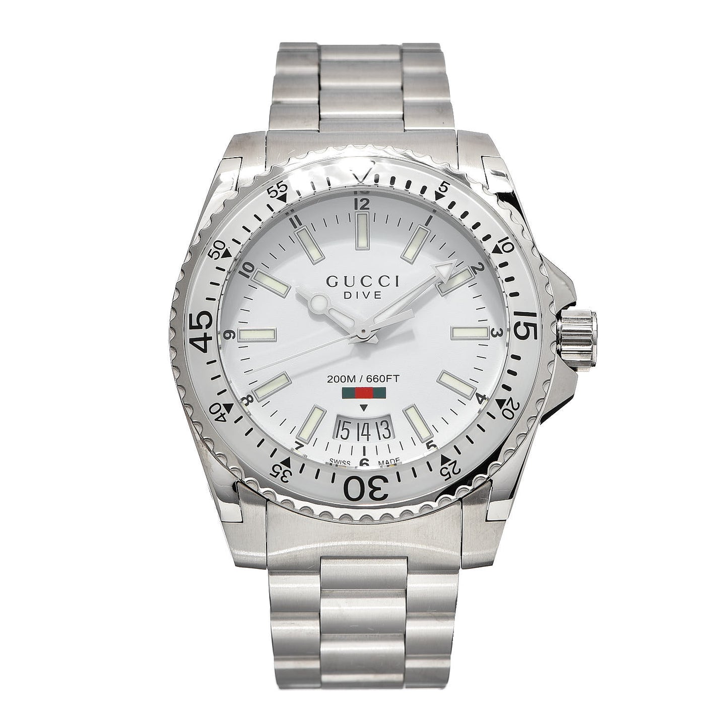 Stainless Steel 40mm Dive Quartz Watch White