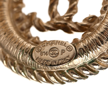 Chanel Twisted CC Round Earrings Gold 4 of 5