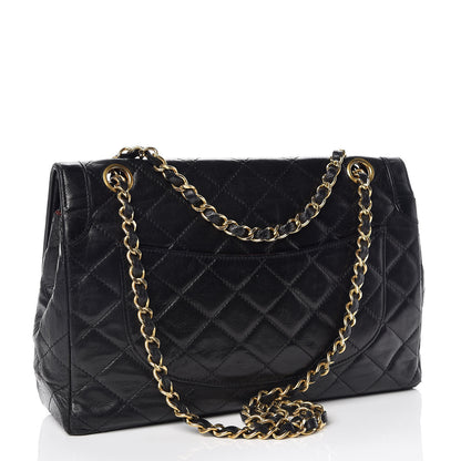 Chanel Lambskin Quilted Medium Double Flap Black 3 of 17