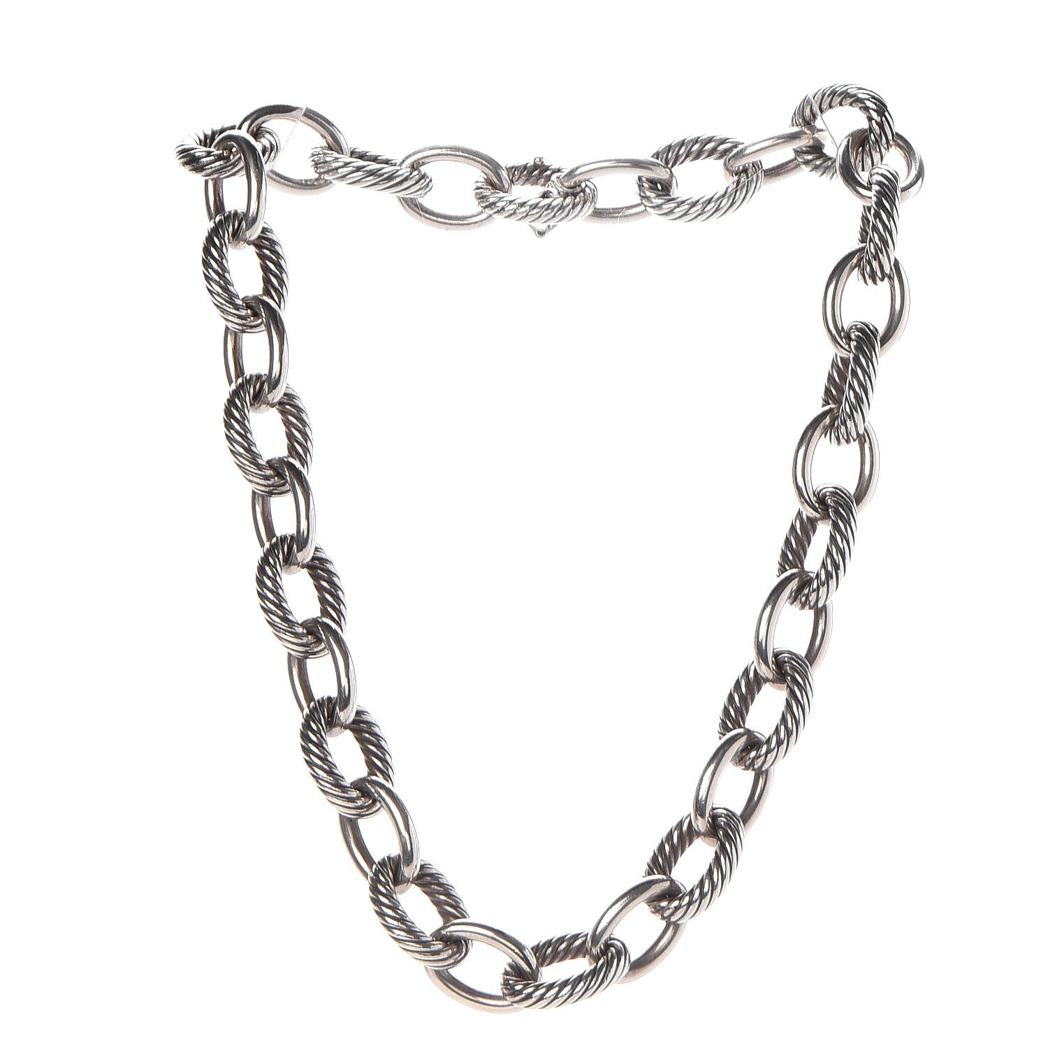 David Yurman Sterling Silver 16mm Large Oval Link Necklace 3 of 6