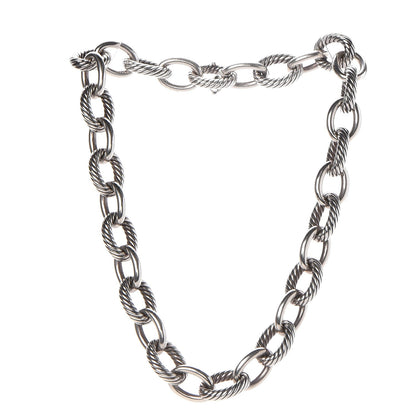 David Yurman Sterling Silver 16mm Large Oval Link Necklace 3 of 6