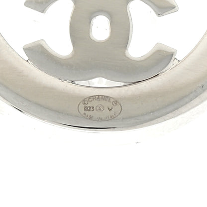 Chanel Crystal CC Round Earrings Silver 4 of 4