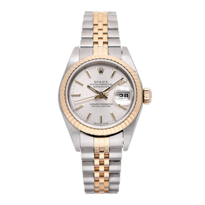 Rolex Stainless Steel 18K Yellow Gold 26mm Oyster Perpetual Datejust Watch Silver 79173 1 of 8