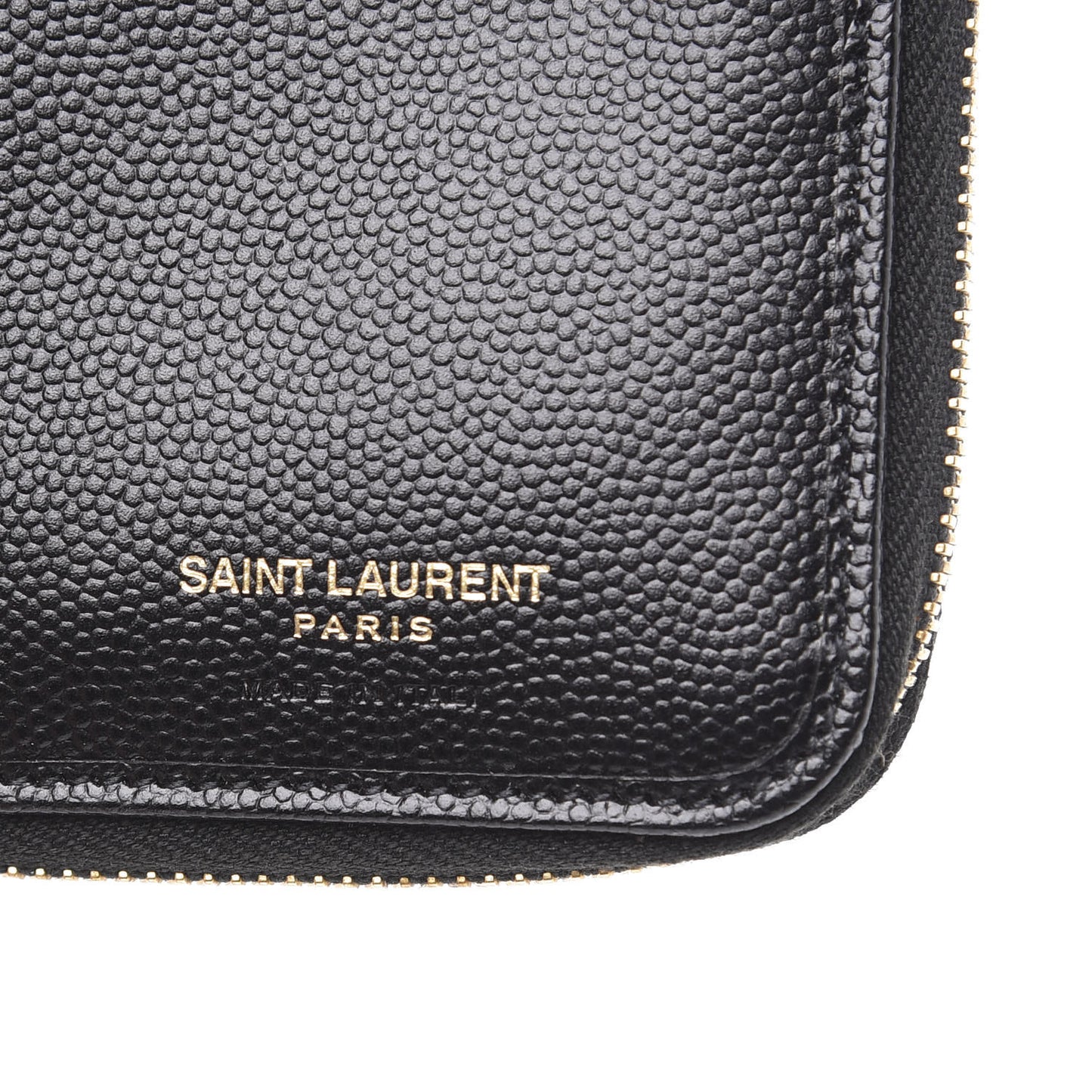 Grain De Poudre Matelasse Chevron Monogram Compact Zip Around Wallet Black