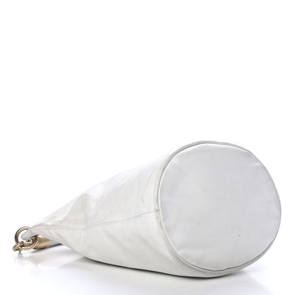 Chanel Calfskin CC Bucket Hobo White 3 of 5