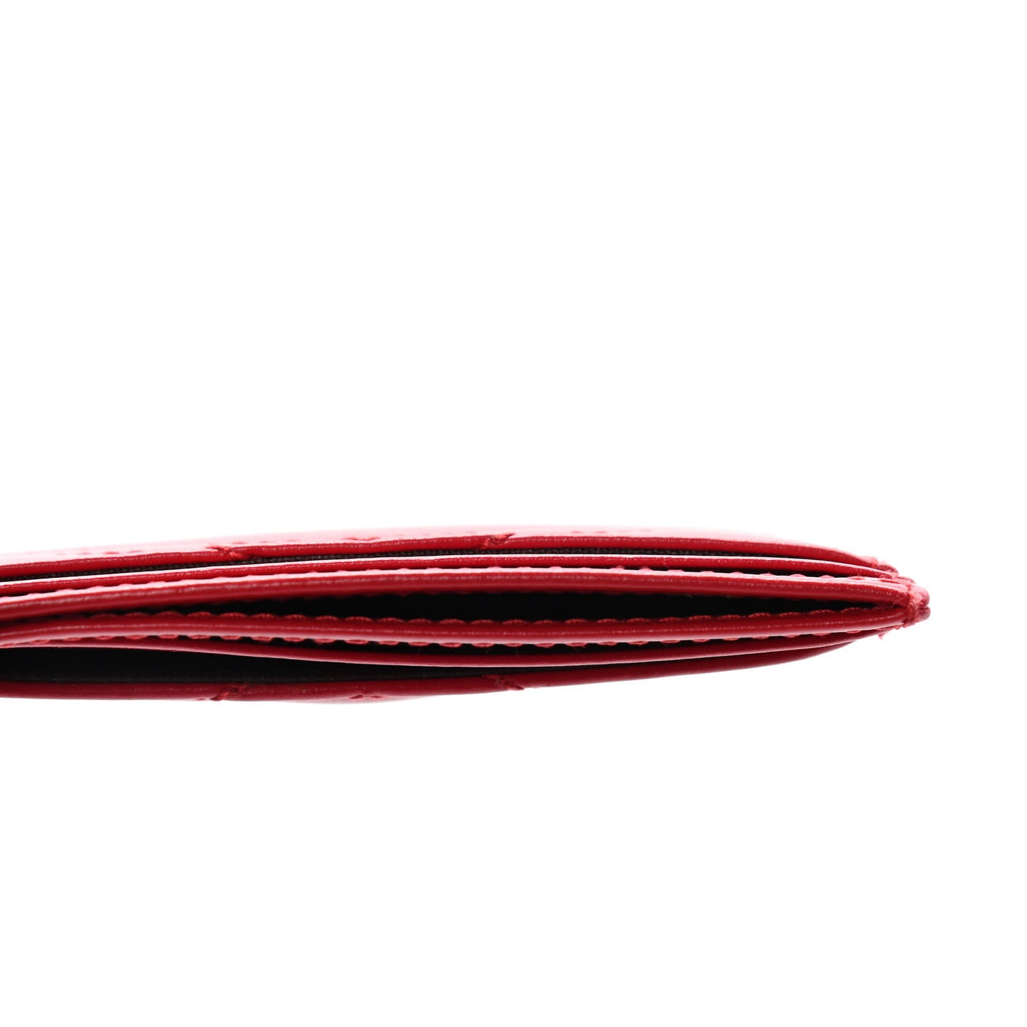 Calfskin Matelasse GG Marmont Card Holder Hibiscus Red