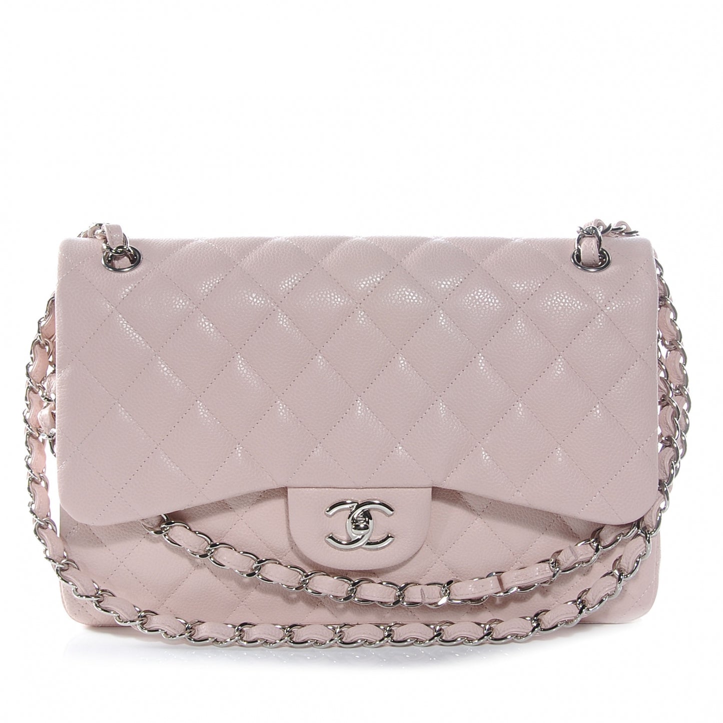 Caviar Jumbo Double Flap Pink