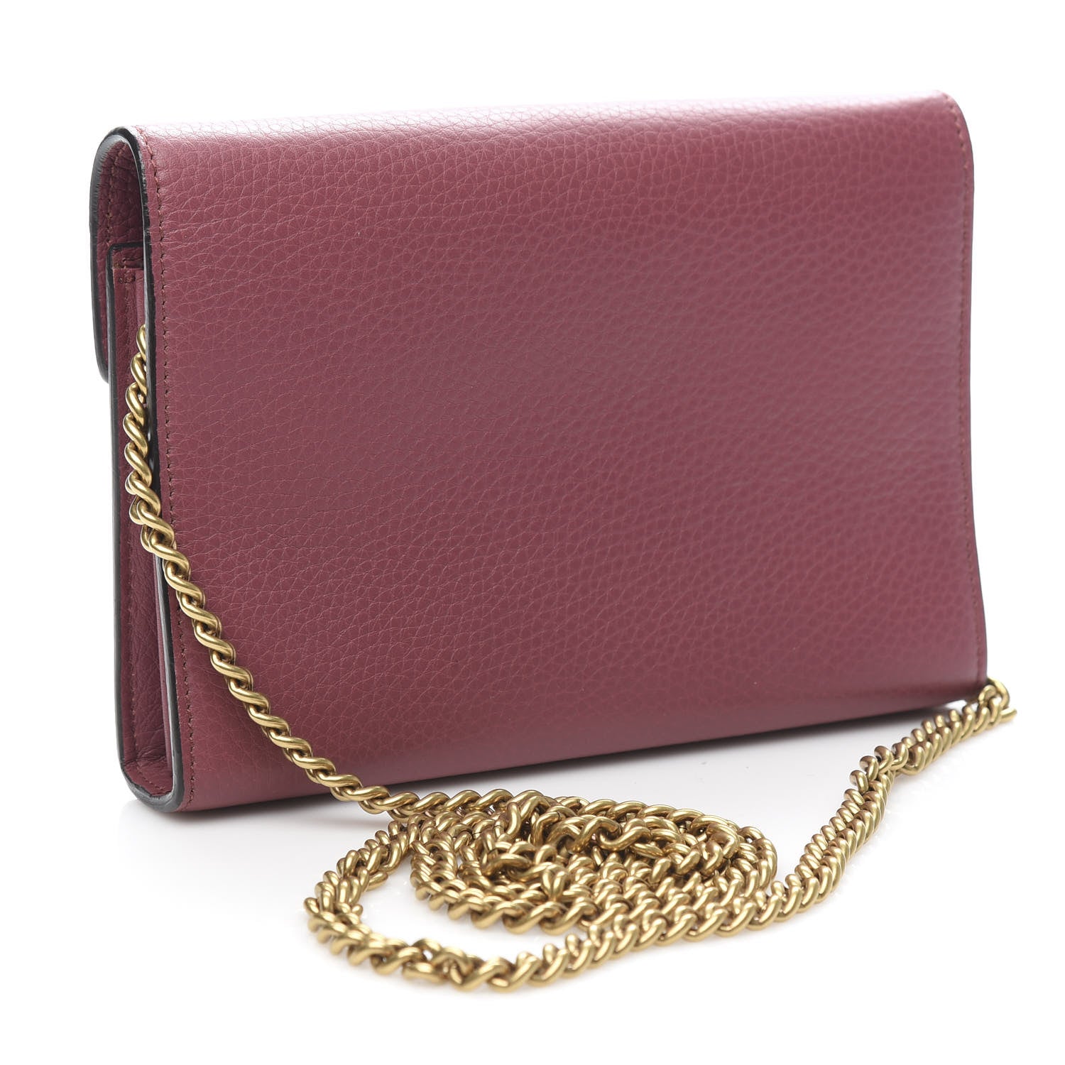 Gucci Cellarius Calfskin GG Marmont Chain Wallet Dry Rose 3 of 12