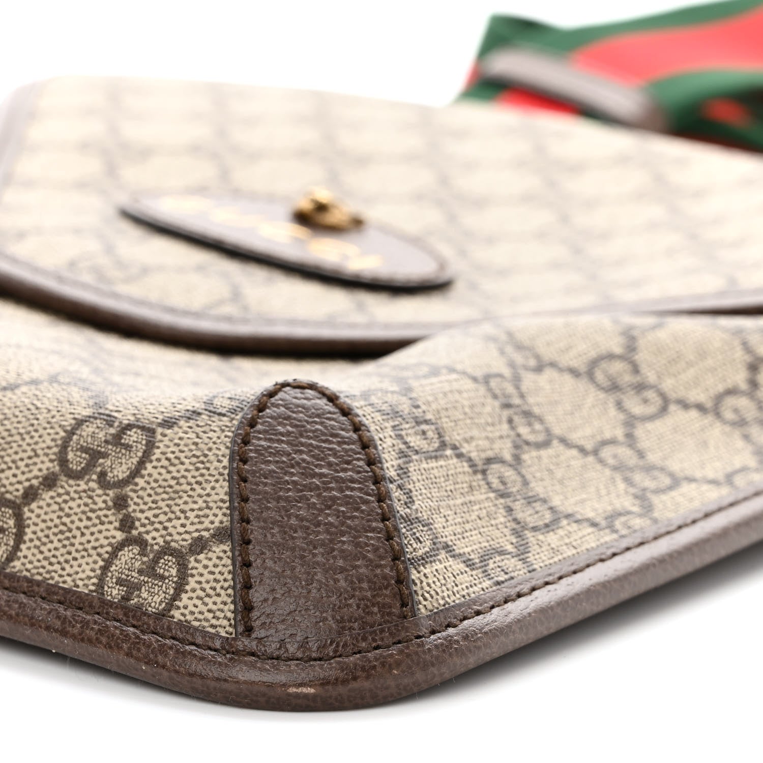 Gucci GG Supreme Monogram Web Medium Neo Vintage Flap Messenger Bag Beige New Acero 10 of 11