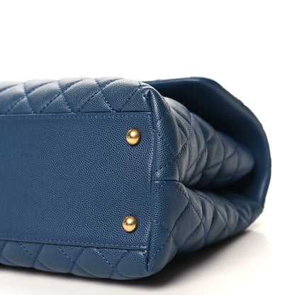 Chanel Caviar Quilted Medium Coco Handle Flap Blue 10 of 11